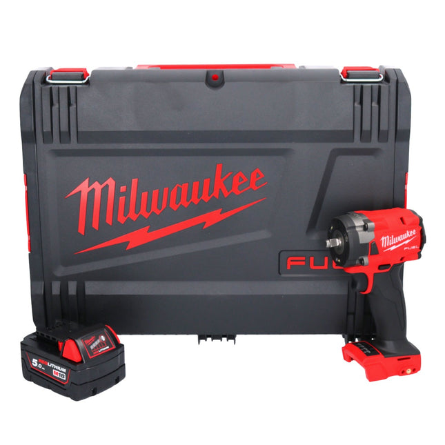 Milwaukee M18 FIW2F38-501X Akumulatorowy klucz udarowy 18 V 339 Nm 3/8 " bezszczotkowy + 1x akumulator 5,0 Ah + skrzynka HD - bez ładowarki