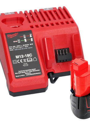 Milwaukee M12 FIW38-201C akumulatorowy klucz udarowy 12 V 339 Nm 3/8" bezszczotkowy + 1x akumulator 2,0 Ah + ładowarka