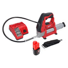 Smarownica akumulatorowa Milwaukee M12 GG-201C 12 V 562 bar + 1x akumulator 2,0 Ah + ładowarka