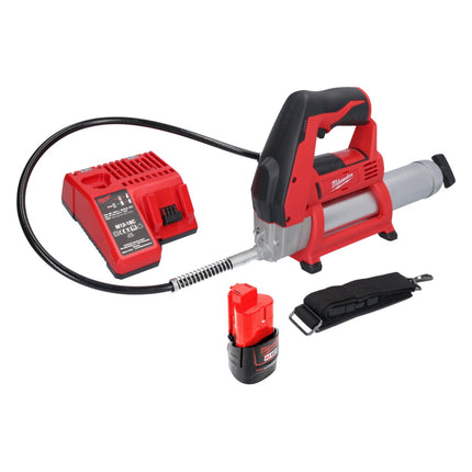 Smarownica akumulatorowa Milwaukee M12 GG-201C 12 V 562 bar + 1x akumulator 2,0 Ah + ładowarka