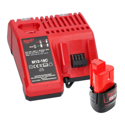 Smarownica akumulatorowa Milwaukee M12 GG-201C 12 V 562 bar + 1x akumulator 2,0 Ah + ładowarka