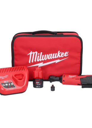 Milwaukee M12 IR-201B carraca a batería 12 V 47 Nm 3/8" + 1x batería 2.0 Ah + cargador + bolsa (4933448110)