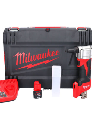 Milwaukee M12 BPRT-201X Akku Blindnietgerät 12 V 20,32 mm + 1x Akku 2,0 Ah + Ladegerät + HD Box ( 4933464406 )