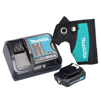 Akumulatorowa wiertarko-wkrętarka udarowa Makita HP 333 DSAW 12 V 30 Nm biała + 1x akumulator 2,0 Ah + ładowarka + kabura + walizka