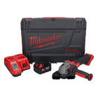 Amoladora angular a batería Milwaukee M18 FSAG125X-601X 18 V 125 mm sin escobillas + 1x batería 6,0 Ah + cargador + caja HD