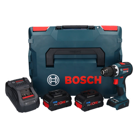 Bosch GSR 18V-90 C Profesjonalna akumulatorowa wiertarko-wkrętarka 18 V 64 Nm bezszczotkowa + 2x akumulator ProCORE 8,0 Ah + ładowarka + L-Boxx