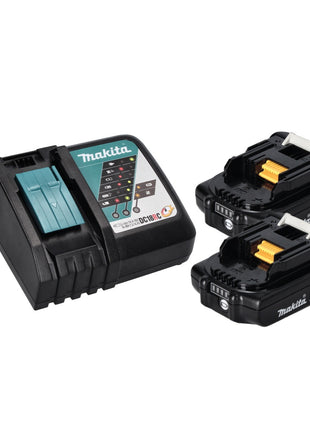 Makita DMR 115 RAB radio de obra con batería 12 V - 18 V Bluetooth DAB+ IP65 negro + 2x baterías 2,0 Ah + cargador