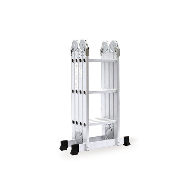 HAUSHALT Leiter BL-403B, 4-teilige Mehrzweckleiter aus Aluminium, 95 - 346 cm, max. 150 kg, Universal verwendbar ( 000051336056 ) - Toolbrothers