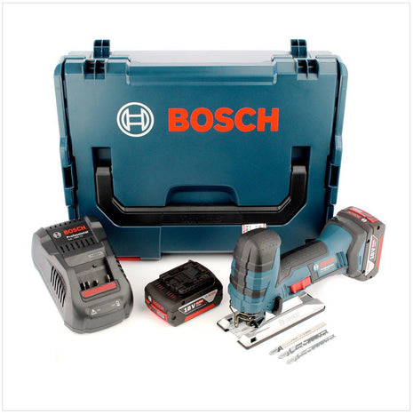 Sierra de calar a batería Bosch GST 18V-LI S 18 V 120 mm (06015A5171) + 2x batería 5,0 Ah + cargador + L-Boxx