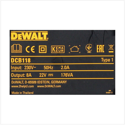 Akumulator DeWalt DCB 118 XR FlexVolt 54 V / 18 V Szybka ładowarka