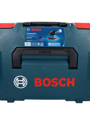 Bosch GEX 12V-125 Professional Akku Exzenterschleifer 12 V 125 mm Brushless + 50x EXPERT C470 Schleifpapier K 120 + L-Boxx - ohne Akku, ohne Ladegerät