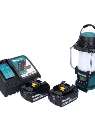 Makita DMR 055 RF Radio sans fil FM 360° 18 V + 2x Batteries 3,0Ah + Chargeur