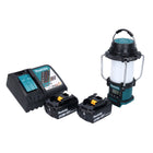 Makita DMR 055 RM Akku Radio 18 V FM mit Laterne 360° Taschenlampe + 2x Akku 4,0 Ah + Ladegerät