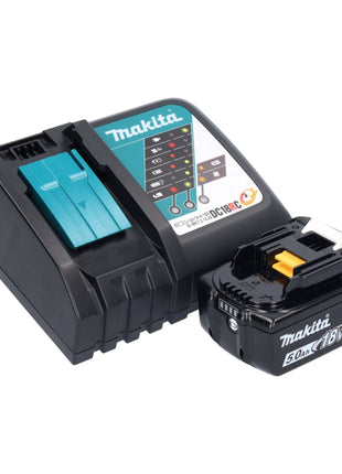 Makita DMR 055 RT1 akumulatorowy radiotelefon 18 V FM z latarką 360° + 1x akumulator 5,0 Ah + ładowarka