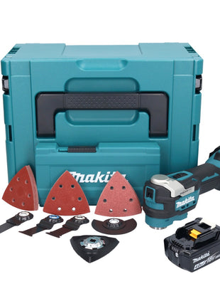 Makita DTM 52 M1JX4 Outil multifonctions sans fil 18 V Starlock Max Brushless + 1x batterie 4,0 Ah + kit d'accessoires + Makpac - sans chargeur