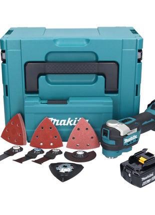 Makita DTM 52 G1JX4 Akku Multifunktionswerkzeug 18 V Starlock Max Brushless + 1x Akku 6,0 Ah + Zubehör Set + Makpac - ohne Ladegerät