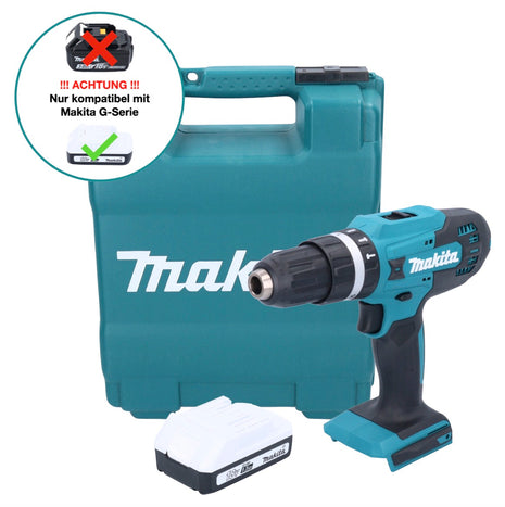 Makita HP 488 DY1K Akku Schlagbohrschrauber 18 V 42 Nm G-Serie + 1x Akku 1,5 Ah + Koffer - ohne Ladegerät