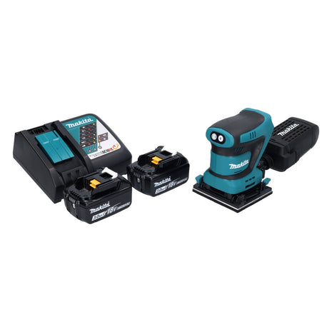 Makita DBO480RF Ponceuse vibrante sans fil 112x102mm 18V + 2x Batteries 3,0Ah + Chargeur