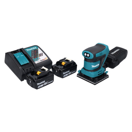 Makita DBO 480 RG akumulatorowa szlifierka oscylacyjna 18 V 112 x 102 mm + 2x akumulator 6,0 Ah + ładowarka