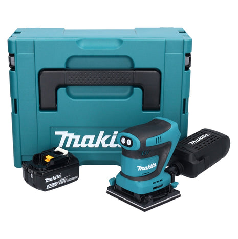 Makita DBO 480 M1J Akumulatorowa szlifierka oscylacyjna 18 V 112 x 102 mm + 1x akumulator 4,0 Ah + Makpac - bez ładowarki