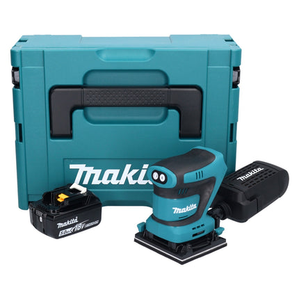 Makita DBO 480 T1J akumulatorowa szlifierka oscylacyjna 18 V 112 x 102 mm + 1x akumulator 5,0 Ah + Makpac - bez ładowarki
