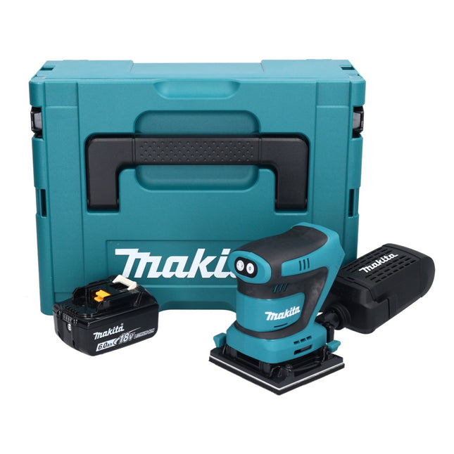 Makita DBO 480 G1J akumulatorowa szlifierka oscylacyjna 18 V 112 x 102 mm + 1x akumulator 6,0 Ah + Makpac - bez ładowarki
