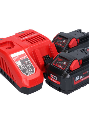 Milwaukee M18 HNRG-802 Akku Starter Set High Output 18 V + 2x HB8 Akku 8,0 Ah ( 2x 4932471070 ) + M12-18 FC Ladegerät ( 4932451079 ) - Toolbrothers