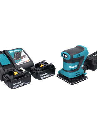 Makita DBO 481 RT Ponceuse vibrante sans fil 112 x 102mm 18V + 2x Batteries 5,0Ah + Chargeur