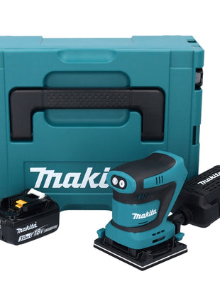 Lijadora orbital a batería Makita DBO 481 F1J 18 V 112 x 102 mm + 1x batería 3,0 Ah + Makpac - sin cargador