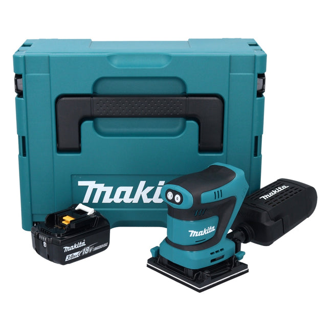 Makita DBO 481 F1J akumulatorowa szlifierka oscylacyjna 18 V 112 x 102 mm + 1x akumulator 3,0 Ah + Makpac - bez ładowarki