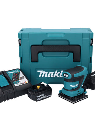 Makita DBO 481 RF1J Akumulatorowa szlifierka oscylacyjna 18 V 112 x 102 mm + 1x akumulator 3,0 Ah + ładowarka + Makpac