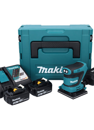 Lijadora orbital a batería Makita DBO 481 RMJ 18 V 112 x 102 mm + 2x baterías 4,0 Ah + cargador + Makpac