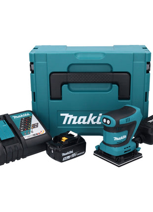 Makita DBO 481 RT1J Akumulatorowa szlifierka oscylacyjna 18 V 112 x 102 mm + 1x akumulator 5,0 Ah + ładowarka + Makpac