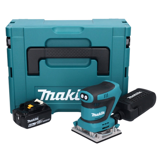 Makita DBO 482 G1J Akumulatorowa szlifierka oscylacyjna 18 V 112 x 102 mm + 1x akumulator 6,0 Ah + Makpac - bez ładowarki