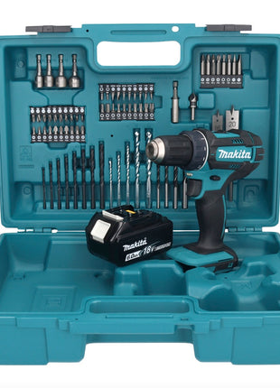 Makita DDF 482 G1X1 Akku Bohrschrauber 18 V 62 Nm + 1x Akku 6,0 Ah + 74 tlg. Zubehörset + Koffer - ohne Ladegerät