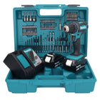 Makita DDF 482 RGX1 Akku Bohrschrauber 18 V 62 Nm + 2x Akku 6,0 Ah + Ladegerät + 74 tlg. Zubehörset + Koffer