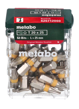 Metabo Boîte d'embouts 25x T20 embout Torx 25 mm (626712000)