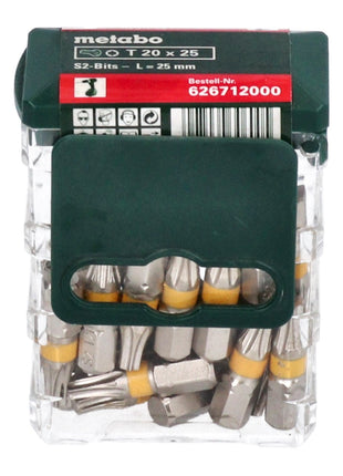 Metabo Boîte d'embouts 25x T20 embout Torx 25 mm (626712000)