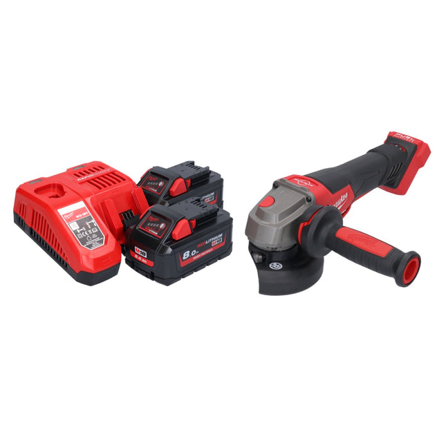 Milwaukee M18 FSAGV115XPDB-802 Akumulatorowa szlifierka kątowa 18 V 115 mm bezszczotkowa + 2x akumulator 8,0 Ah + ładowarka