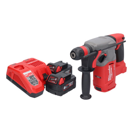 Martillo combinado a batería Milwaukee M18 CHX-602 18 V 2,5 J SDS plus sin escobillas + 2x baterías 6,0 Ah + cargador