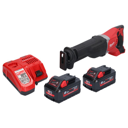 Milwaukee M18 BSX-802 akumulatorowa pilarka szablasta 18 V + 2x akumulator 8,0 Ah + ładowarka