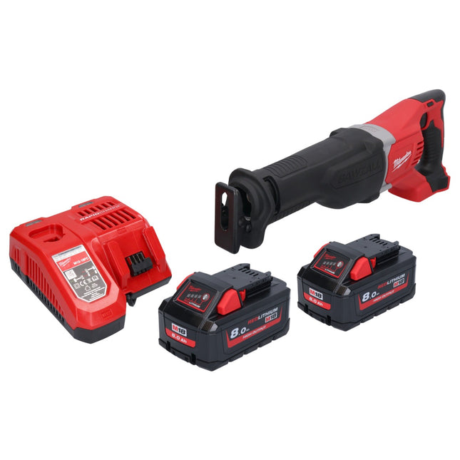 Milwaukee M18 BSX-802 akumulatorowa pilarka szablasta 18 V + 2x akumulator 8,0 Ah + ładowarka