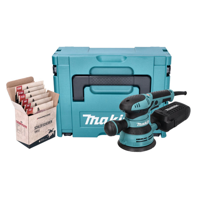Makita BO 5041 J Exzenterschleifer Schleifmaschine 300 W 125 mm + Toolbrothers TURTLE Schleifset + Makpac - Toolbrothers