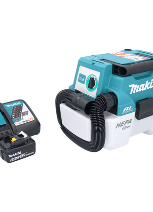 Aspirador de batería Makita DVC 750 LRG1 LXT 18 V 67 mbar 7,5 l sin escobillas + 1x batería 6,0 Ah + cargador