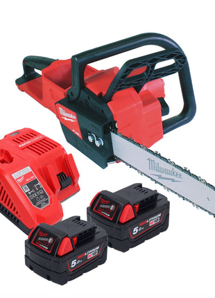 Motosierra a batería Milwaukee M18 FCHS35-502 18 V 35 cm 12,4 m/s + 2x baterías 5,0 Ah + cargador