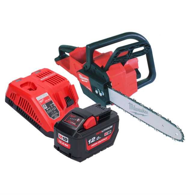 Milwaukee M18 FCHS35-121 Akumulatorowa pilarka łańcuchowa 18 V 35 cm 12,4 m/s ( 4933479899 ) + 1x akumulator 12,0 Ah + ładowarka