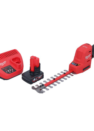 Milwaukee M12 FHT20-401 cortasetos a batería 12 V 20 cm sin escobillas + 1x batería 4,0 Ah + cargador