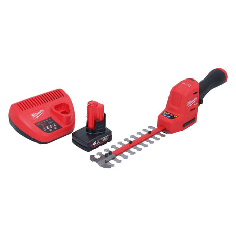 Milwaukee M12 FHT20-401 cortasetos a batería 12 V 20 cm sin escobillas + 1x batería 4,0 Ah + cargador