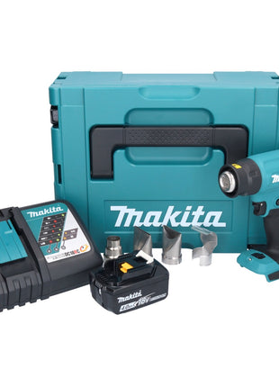 Makita DHG 181 RM1J Akku Heißluftgebläse 18 V 150 - 550°C + 1x Akku 4,0 Ah + Ladegerät + Makpac