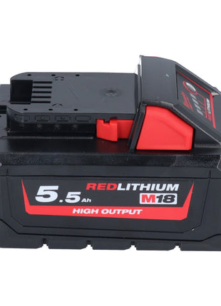 Juego de baterías Milwaukee M18 HB 5,5 2x 18 V 5,5 Ah / 5500 mAh Li-Ion High Output (2x 4932464712) con indicador de nivel de carga